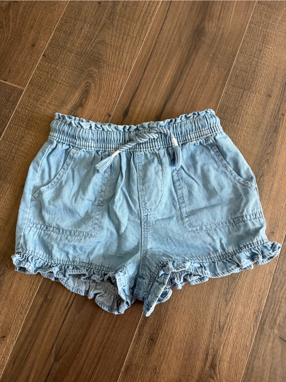 GAP Light Blue High Waist Ruffle Hem Shorts